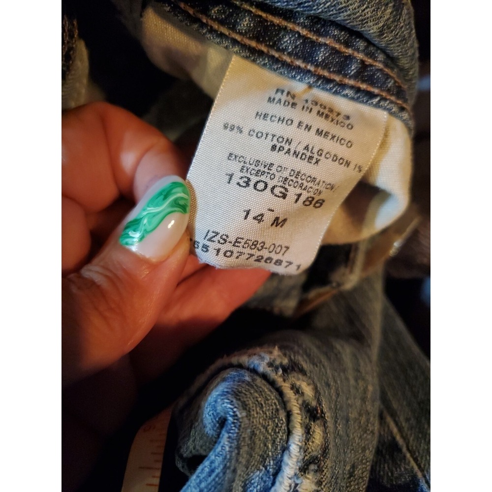 Riders By Lee Light Acid wash Straight Leg Jean Sz 14 Stretch Lightly Distressed - Picture 2 of 6